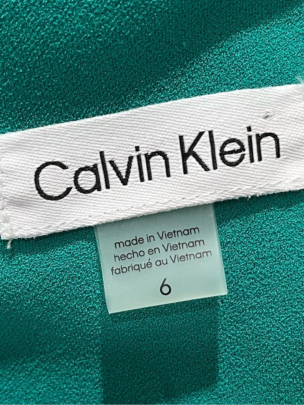 Calvin Klein Teal Sheath Dress with Three-Quarter Sleeves Size 6 Office Career - Picture 12 of 13